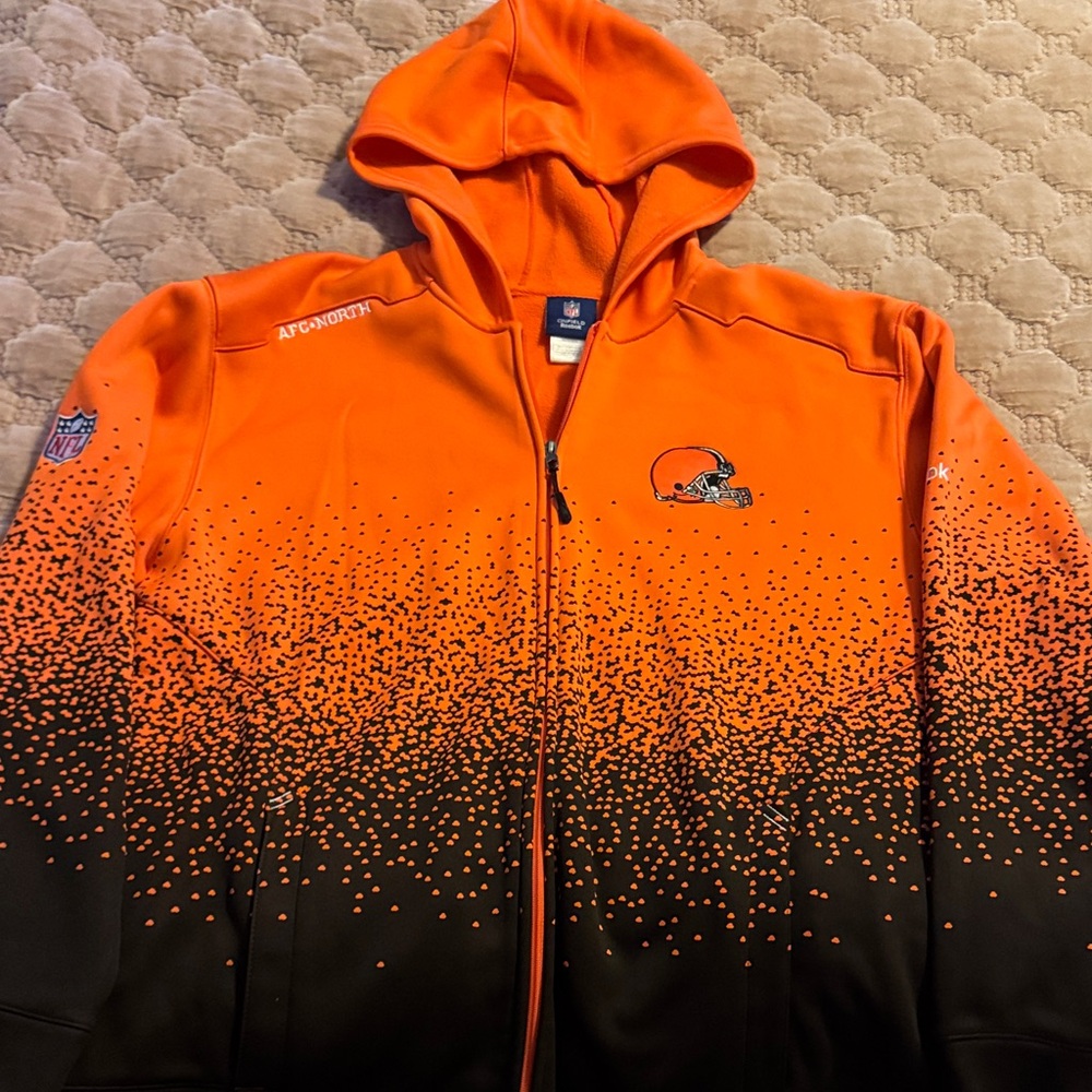 Reebok NFL Orange and Black Cleveland Browns Gradient Hoodie